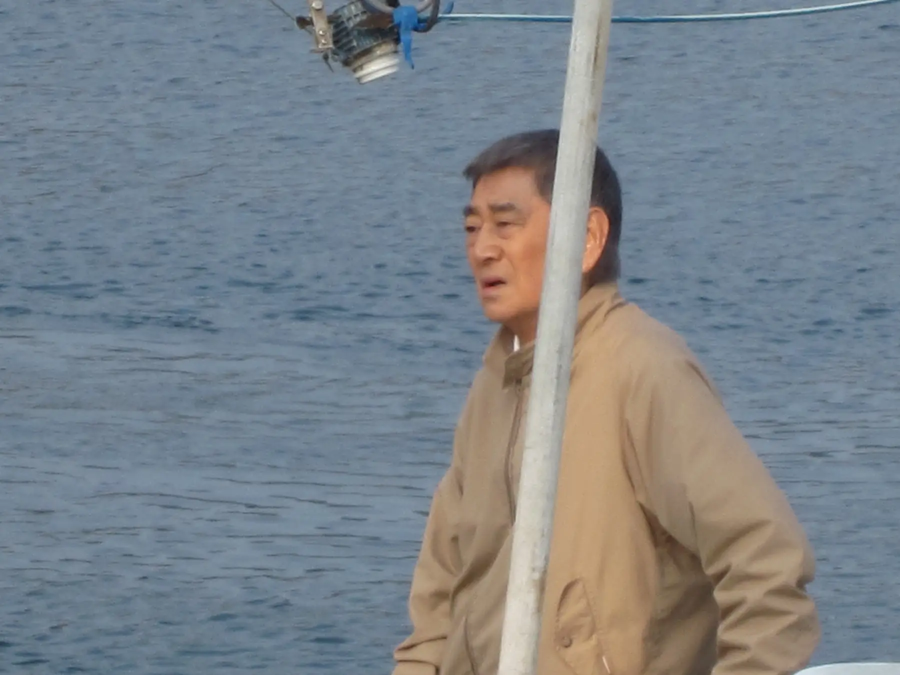 港での高倉健さんの撮影風景