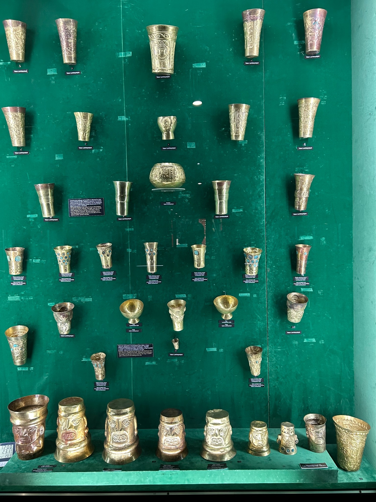 装飾を施された頭蓋骨の展示